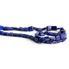 7mm Lapis Lazuli Handcut Squares 12 inch 45 beads - The Bead Traders