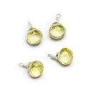 7mm Lemon Quartz Wire - Wrapped Heart Pendants 4 beads - The Bead Traders