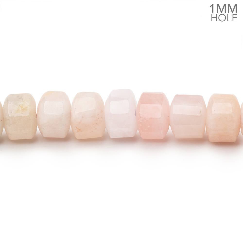 7mm Morganite Hexagon Rondelles 16 inch 75 Beads - The Bead Traders