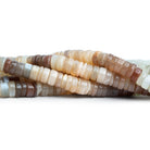 7mm Multi Moonstone Plain Heishis 12 inch 140 beads - The Bead Traders