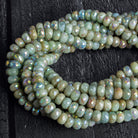 7mm Mystic Aquamarine Faceted Rondelles Set of 10 Beads - The Bead Traders