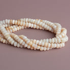 7mm Pink Peruvian Opal Plain Rondelles 15 inch 85 beads - The Bead Traders