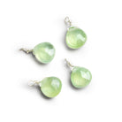7mm Prehnite Wire - Wrapped Heart Pendants 4 beads - The Bead Traders