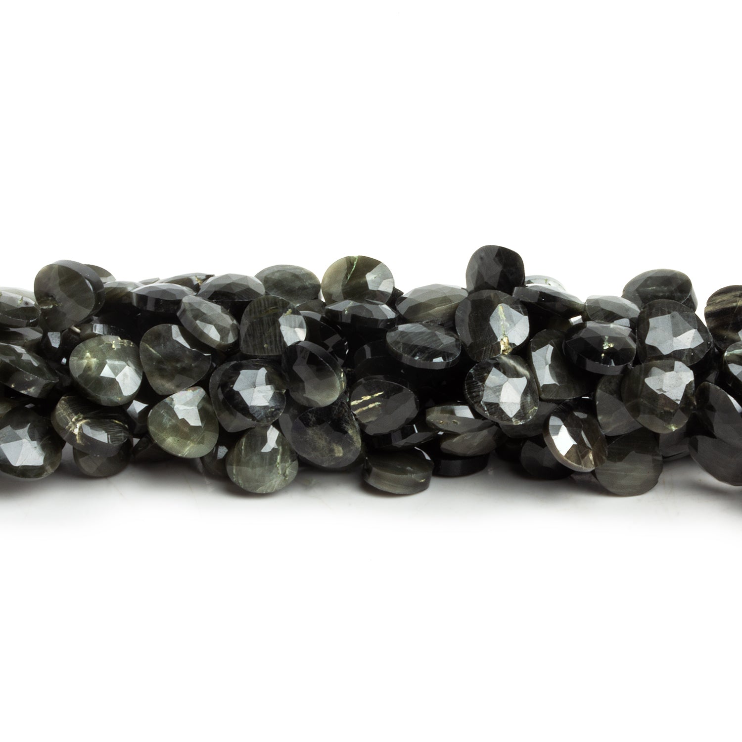 7mm Tiger's Eye Faceted Hearts 6 inch 37 beads - The Bead Traders
