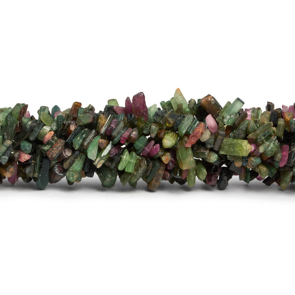 7x3mm Multicolor Tourmaline Natural Crystals 7 inch 90 beads