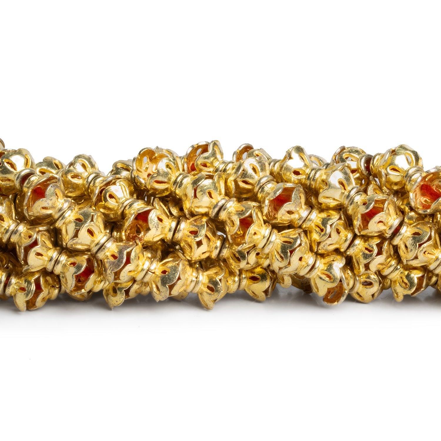 7x4mm Gold Plated Copper Bead Caps 8 inch 58 beads - The Bead Traders
