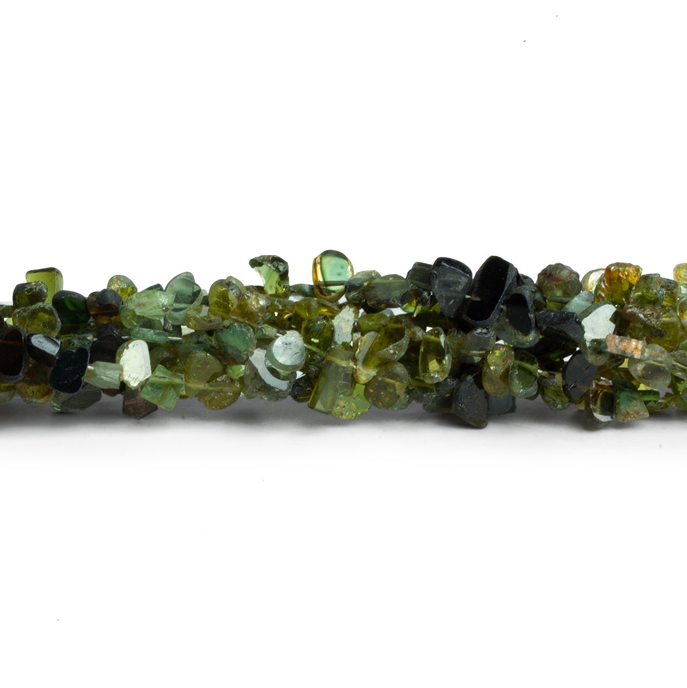 7x4mm Green Tourmaline Slices 8 inch 50 beads - The Bead Traders