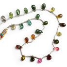 7x4mm Multicolor Tourmaline Faceted Teardrops 8 inch 24 beads - The Bead Traders