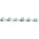 7x5mm Amazonite Double Nugget Silver Chain 60 beads - The Bead Traders