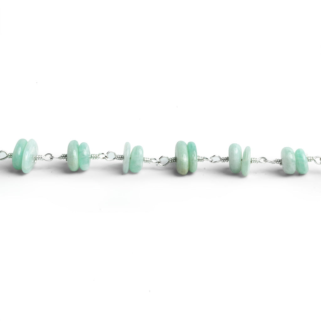 7x5mm Amazonite Double Nugget Silver Chain 60 beads - The Bead Traders