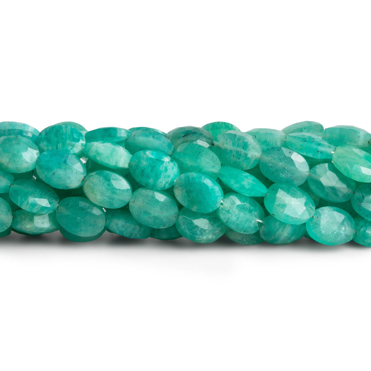 7x5mm Amazonite Faceted Ovals 12 inch 45 beads - The Bead Traders
