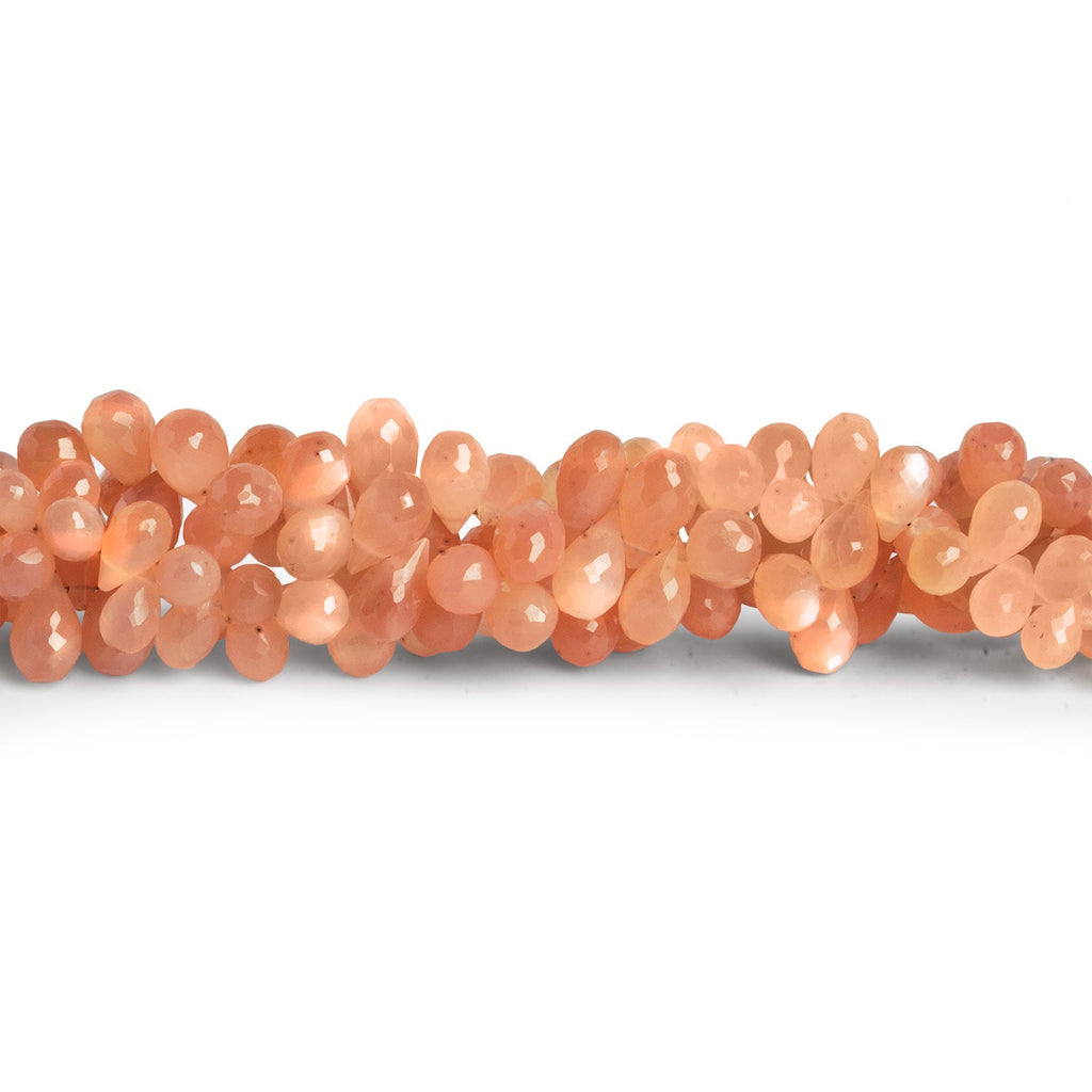 7x5mm Angel Skin Moonstone Faceted Teardrops 8 inch 75 beads - The Bead Traders