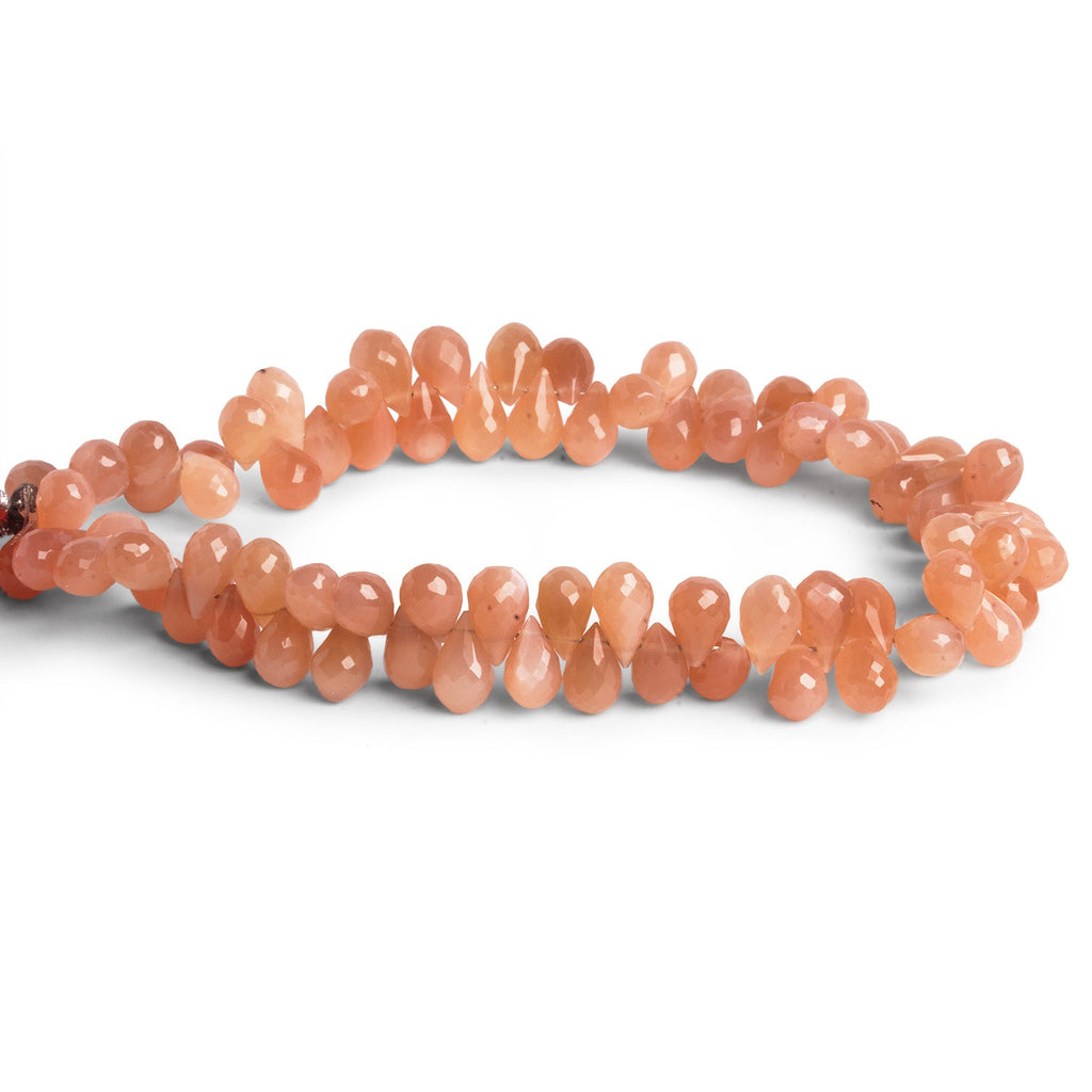 7x5mm Angel Skin Moonstone Faceted Teardrops 8 inch 75 beads - The Bead Traders