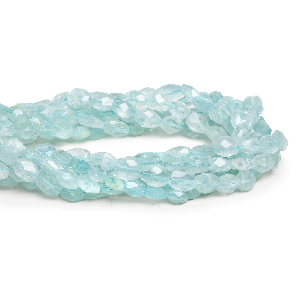 7x5mm Aquamarine Faceted Ovals 14 inch 50 beads - The Bead Traders