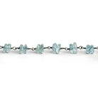 7x5mm Blue Quartz Double Nugget Black Gold Chain 58 beads - The Bead Traders