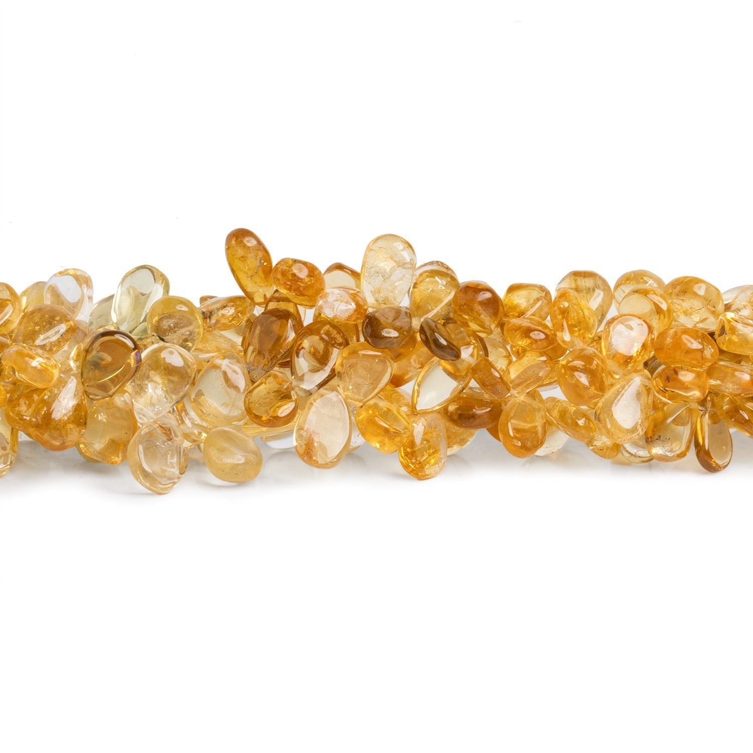 7x5mm Citrine Plain Pears 7.5 inch 63 beads - The Bead Traders