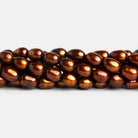 7x5mm Copper Straight Drilled Oval Pearls 15 inch 51 beads - The Bead Traders