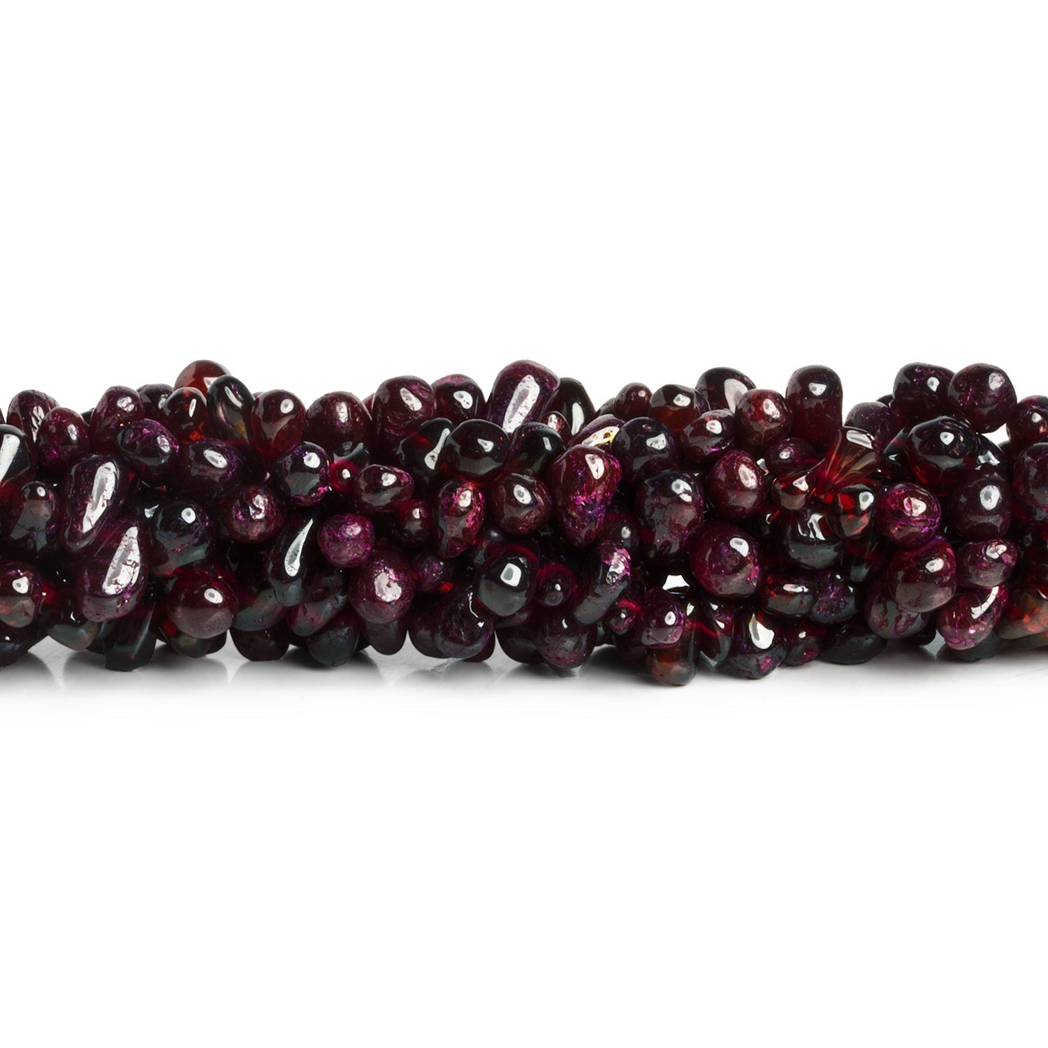 7x5mm Garnet Plain Teardrops 14 inch 85 beads - The Bead Traders