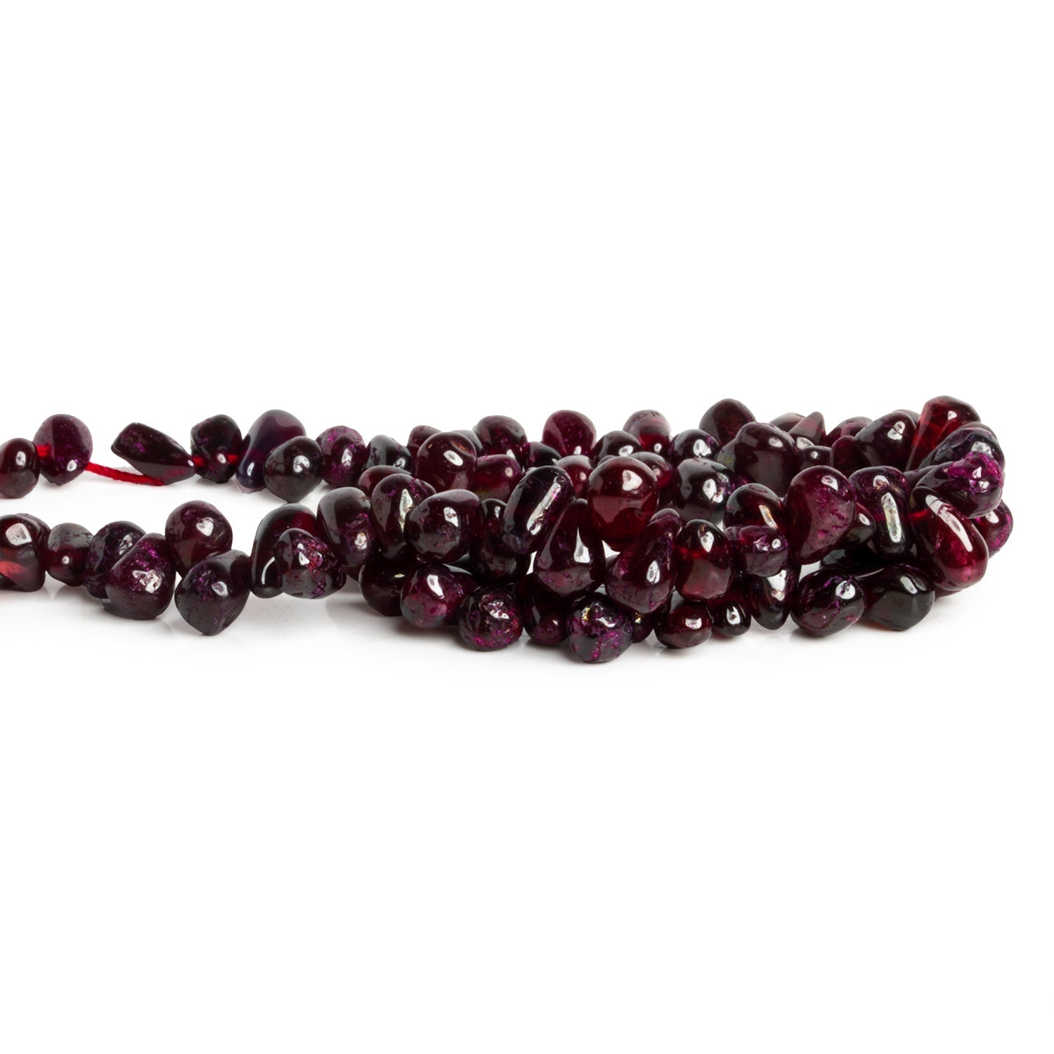 7x5mm Garnet Plain Teardrops 14 inch 85 beads - The Bead Traders