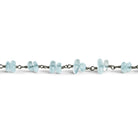 7x5mm Matte Blue Quartz Double Nugget Black Gold Chain 58 beads - The Bead Traders