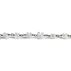 7x5mm Matte Crystal Quartz Double Nugget Black Gold Chain 58 beads - The Bead Traders