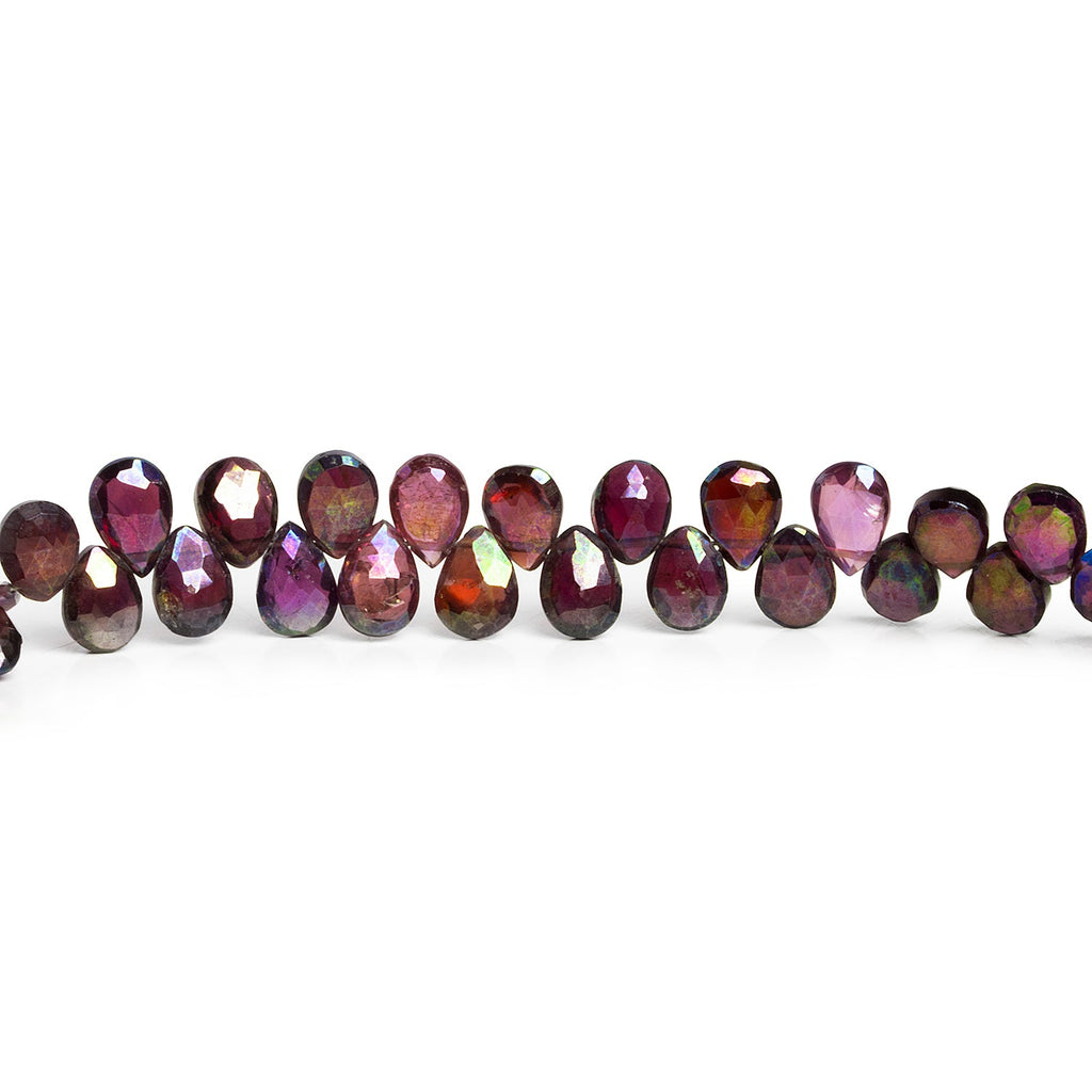 7x5mm Mystic Garnet Faceted Pears 8 inch 60 beads - The Bead Traders