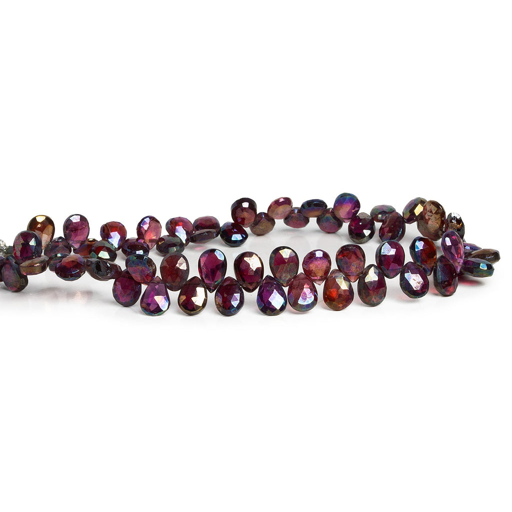 7x5mm Mystic Garnet Faceted Pears 8 inch 60 beads - The Bead Traders