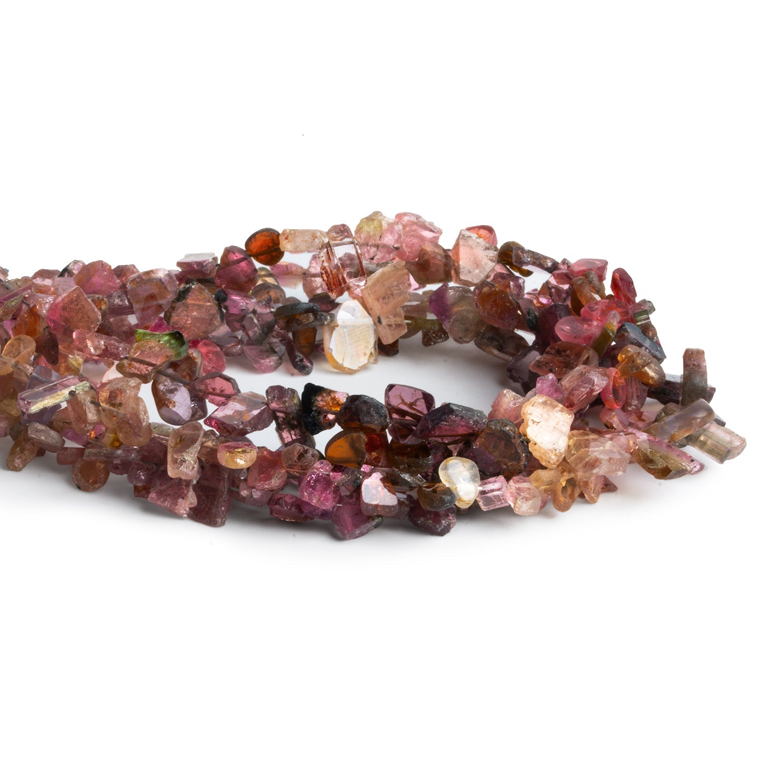 7x5mm Pink Tourmaline Slices 8 inch 50 beads - The Bead Traders