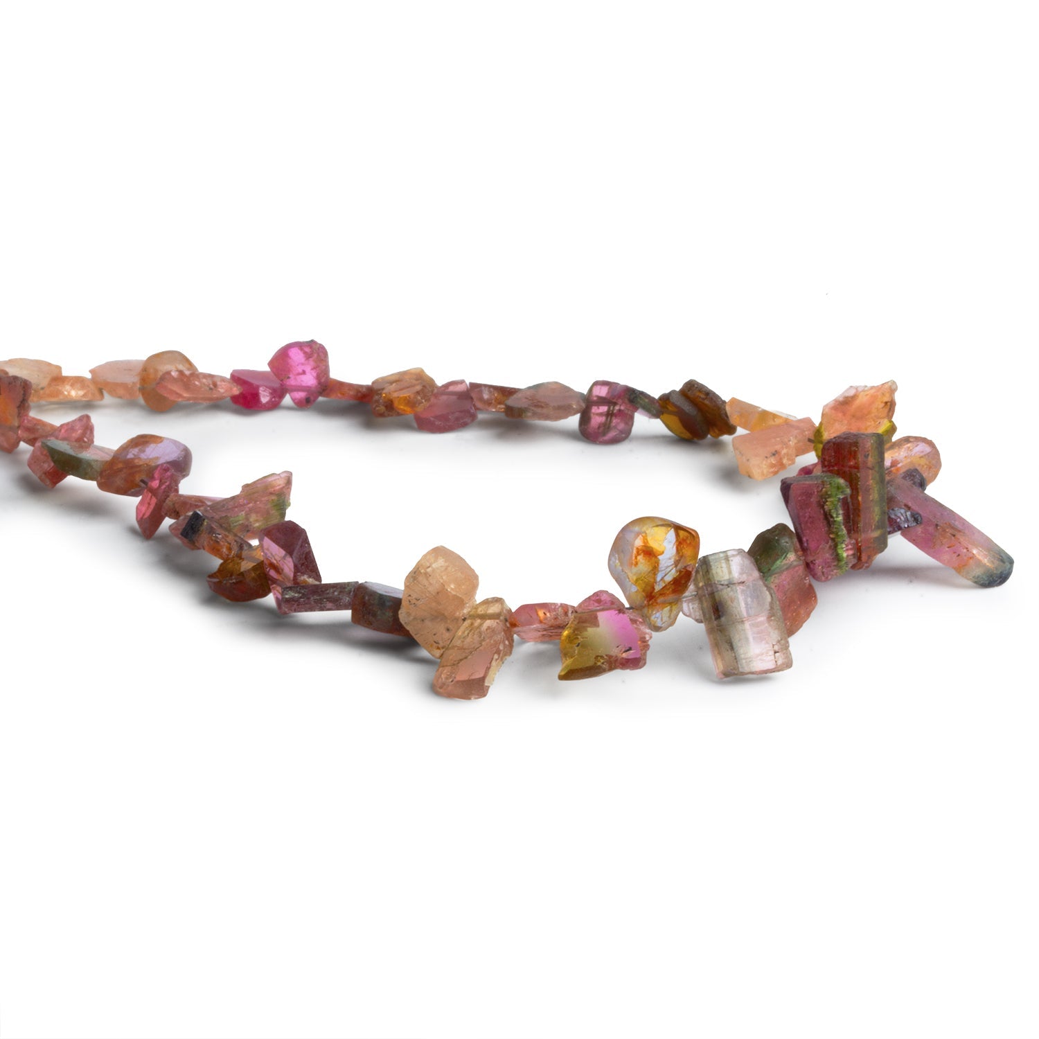 7x5mm Pink Tourmaline Slices 8 inch 50 beads - The Bead Traders