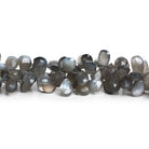7x5mm Platinum Moonstone Faceted Pears 8 inch 55 beads - The Bead Traders