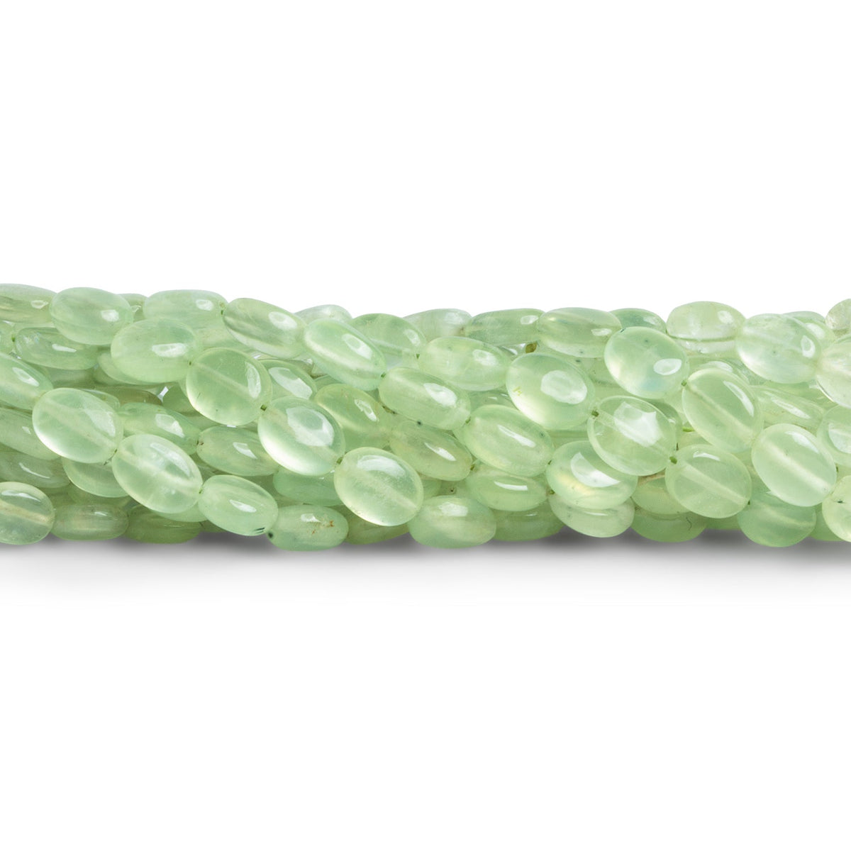 7x5mm Prehnite Plain Ovals 18 inch 71 beads AA Grade - The Bead Traders