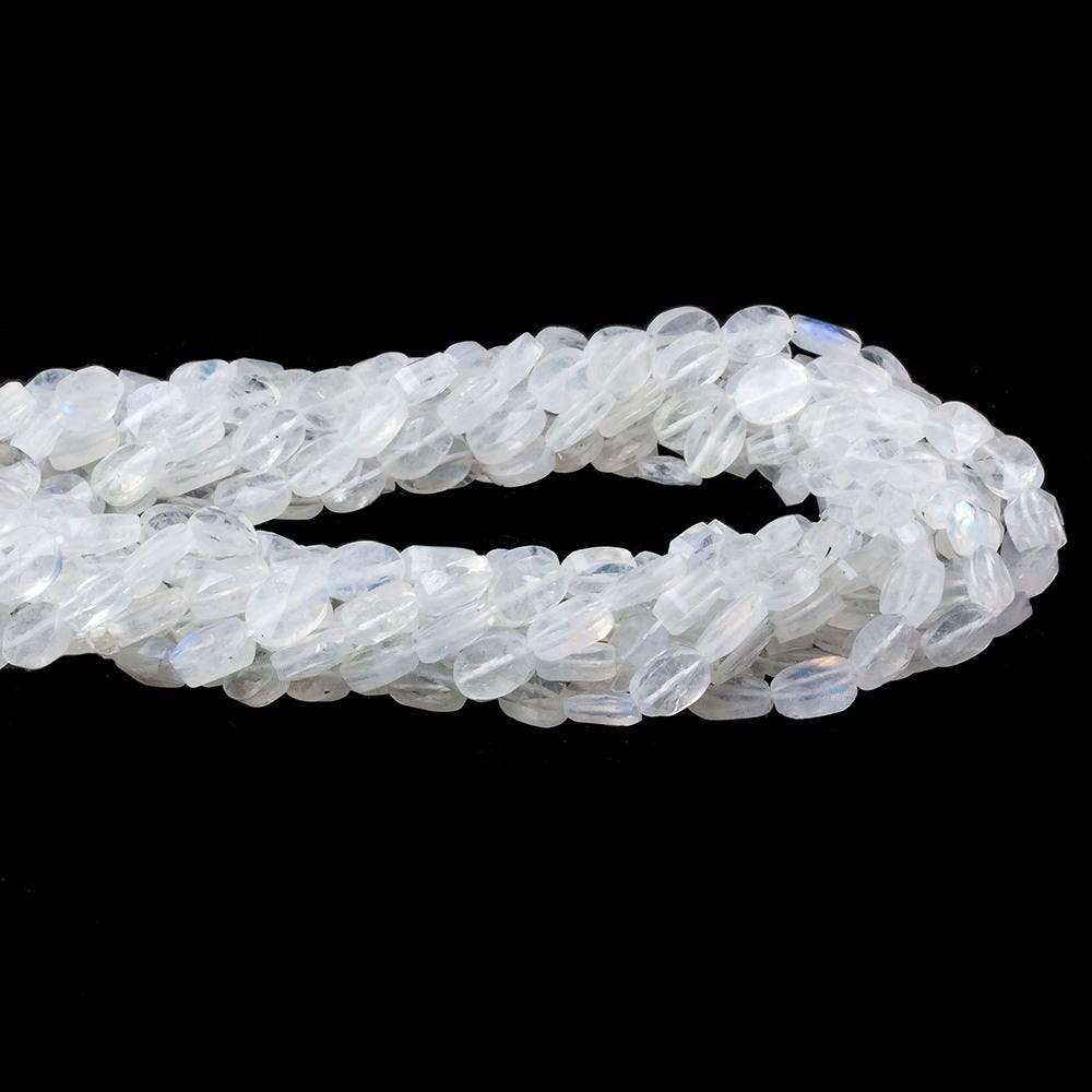 7x5mm Rainbow Moonstone Faceted Ovals 14 inches 53 beads - The Bead Traders