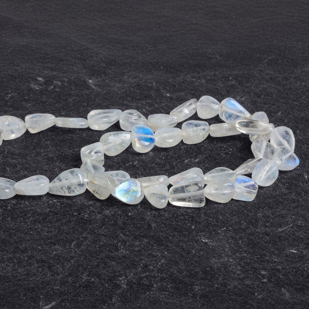 7x5mm Rainbow Moonstone Handcut Pears 12 inch 35 beads - The Bead Traders