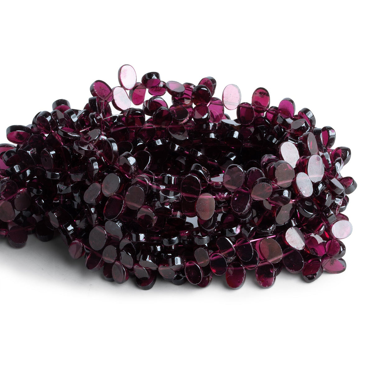 7x5mm Rhodolite Garnet Top-Drilled Ovals 16 inch 100 beads - The Bead Traders