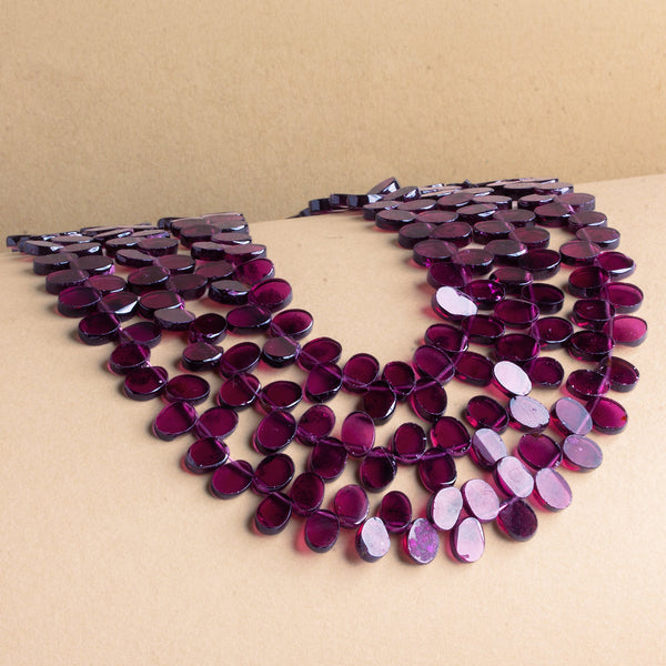 7x5mm Rhodolite Garnet Top-Drilled Ovals 16 inch 100 beads