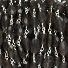 7x5mm Smoky Quartz Faceted Oval Silver Chain 21 beads - The Bead Traders
