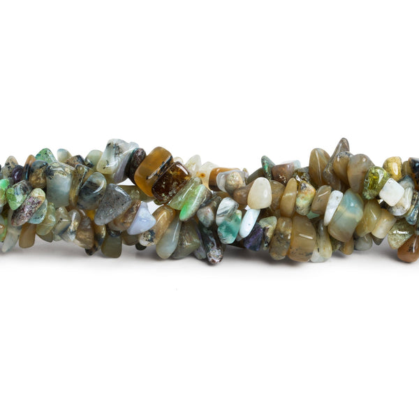 7x6mm Blue Peruvian Opal Plain Chips 15 inch 120 beads