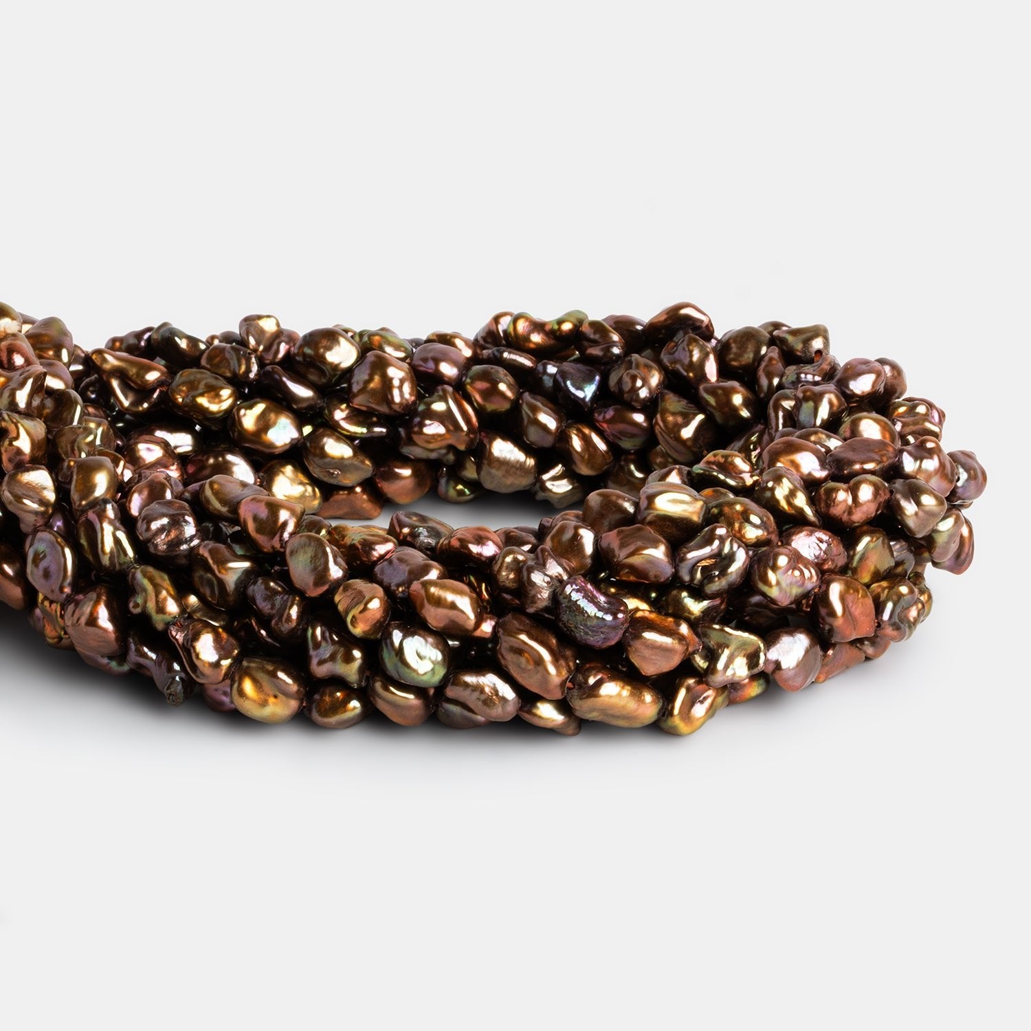 7x6mm Bronze Keshi Pearls 15 inch 46 beads - The Bead Traders