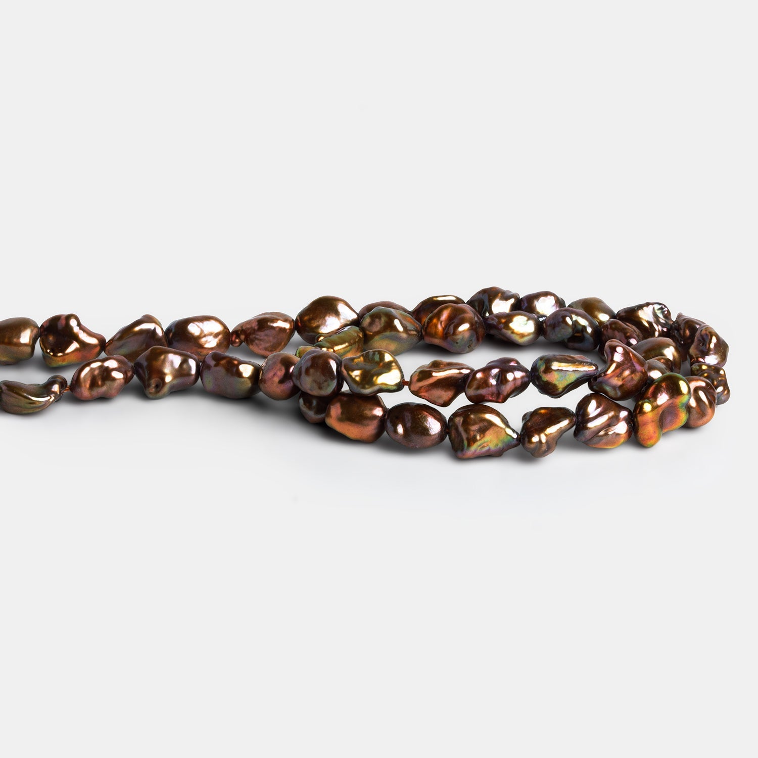 7x6mm Bronze Keshi Pearls 15 inch 46 beads - The Bead Traders