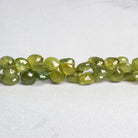 7x6mm Idocrase Faceted Hearts 8 inch 45 beads - The Bead Traders