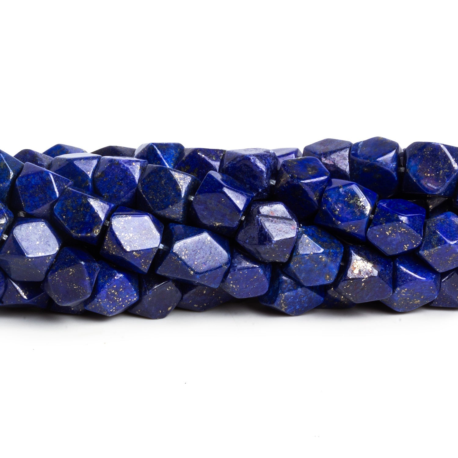 7x6mm Lapis Lazuli Handcut Nugget Cubes 12 inch 51 beads - The Bead Traders