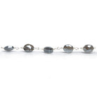 7x6mm Mystic Moonstone Faceted Oval Silver Chain 22 beads - The Bead Traders