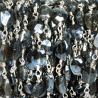 7x6mm Mystic Moonstone Faceted Oval Silver Chain 22 beads - The Bead Traders