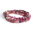 7x6mm Pink Tourmaline Faceted Cushions 16 inch 60 beads - The Bead Traders