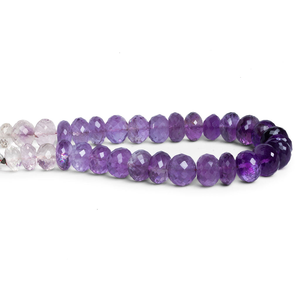 8 - 10mm Amethyst Faceted Rondelles 7.5 inch 31 beads - The Bead Traders