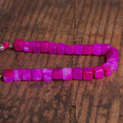 8 - 10mm Magenta Opal Plain Cubes 8 inch 23 beads - The Bead Traders