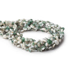 8 - 10mm Moss Agate Side Drilled Nuggets 15 inch 53 beads - The Bead Traders