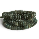 8 - 10mm Moss Aquamarine Plain Rondelles 15 inch 105 beads - The Bead Traders
