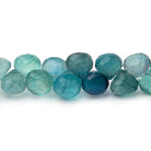8 - 10mm Neon Teal Fluorite Faceted Candy Kisses 7.5 inch 43 beads - The Bead Traders