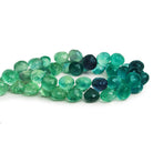 8 - 10mm Neon Teal Fluorite Faceted Candy Kisses 7.5 inch 43 beads - The Bead Traders